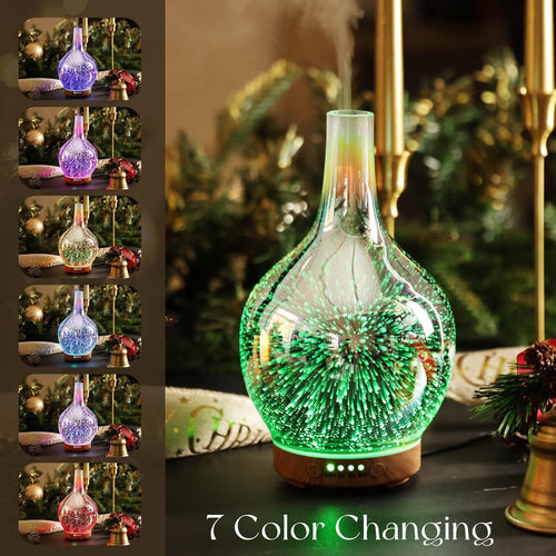 3D Essential Oil Diffuser Cool Mist Humidifier Ultrasonic Aromatherapy Diffuser,150Ml Last 6H,Auto Shut-Off,Air Refresh,Decoration for Home,Office,Yoga,Baby,Sleep